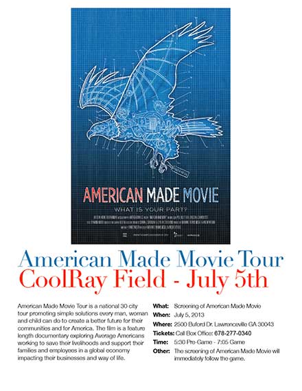 American Made Movie at Coolray Field July 5, 2013