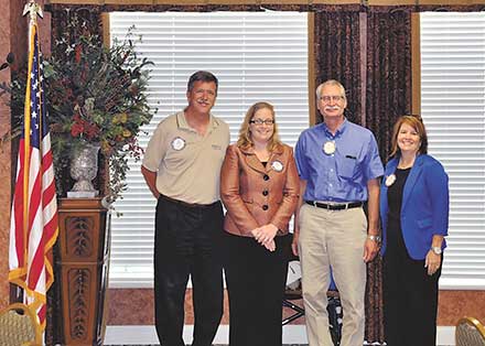 Rotary Club of Lawrenceville New Officers: Left to right: Tim Golden, Freya Myers, Art Kleve and Nancy McGill