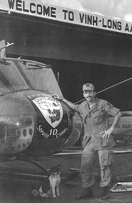 In Viet Nam from 1971'-1972' with the 175th Assault Helicopter Co. known as the Outlaws.