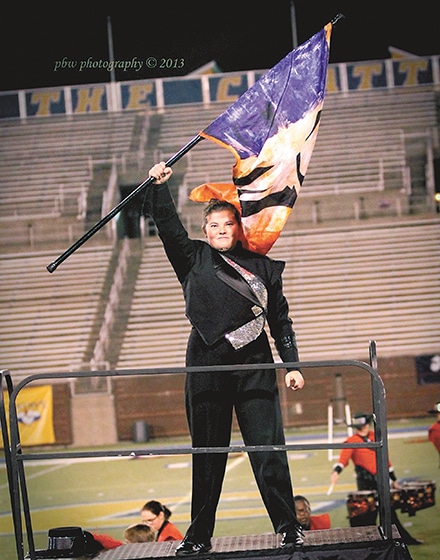 Mackenzie Britt, Drum Major for George Walton Academy Band, at a recent competition at University of Tennessee, Chattanooga November 2, 2013.