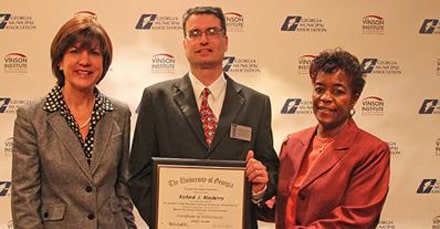 From left to right: Laura Meadows, Director, Carl Vinson Institute of Government, University of Georgia, Richard Mayberry, Dorothy Hubbard, Mayor, Albany; Chair, Municipal Training Board