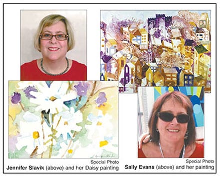 Jennifer Slavik and Sally Evans will have their work displayed in the community room art gallery for the months of March and April.