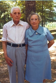 This photo of Sterling and Esther Moore, both now deceased, was taken in the early 1970’s. They married on November 20, 1920 and lived on their farm in the Five Forks community where they raised four children. Those children still live in Gwinnett County and they are Rubye Moore Cates, Fred Moore, Louise Moore Justice and Charles Moore. A business now occupies the farm land where Sterling and Esther lived for over 50 years.