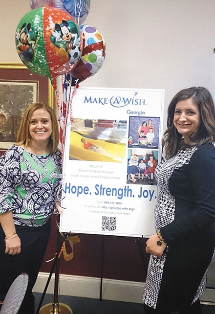 Grayson Mayor Allison Wilkerson and Erika Ross of Make a Wish Georgia