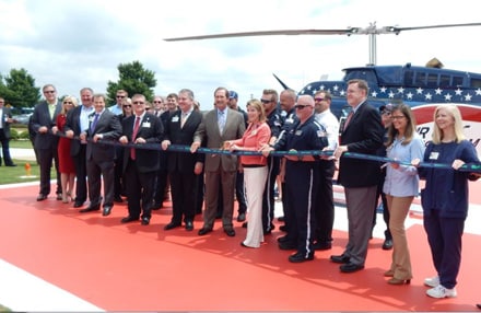 Eastside Medical Center and Air Evac Lifeteam, the largest independently-owned air ambulance service in the country, celebrated the opening of their Air Ambulance program with a ribbon cutting ceremony on Thursday, June 12, 2014.