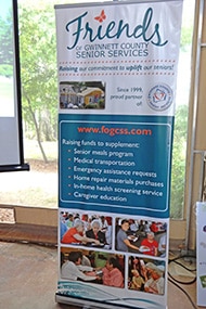  Charity banner showing some of what they do for seniors in Gwinnett – most of whom are age 85 and older 