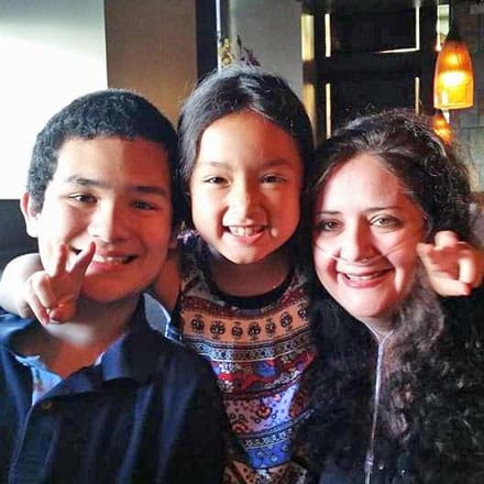 Beth Nguyen and her children
