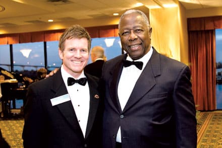 Hank Aaron was honored as a Georgia Trustee (Stan Deaton and Hank Aaron L to R)