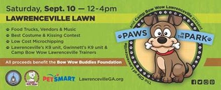 Lawrenceville’s ‘Paws in the Park’ Event to Give Back to Pet Families in Need