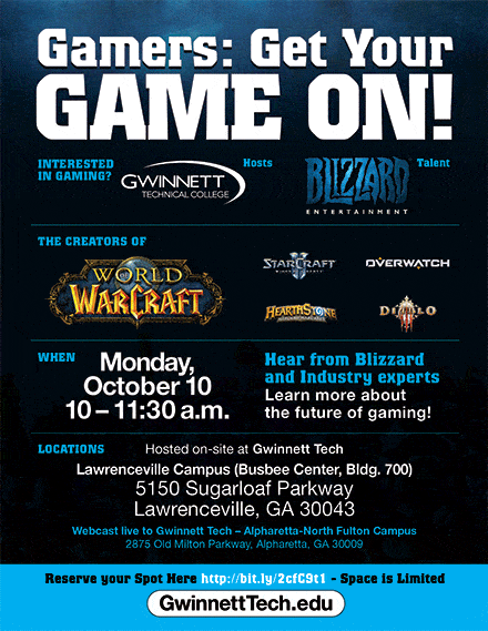 Rare Gaming Industry Event Oct 10th at Gwinnett Tech