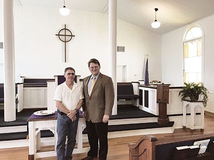 Fairview’s historian, Steve Curry and Rev. Robert Sparks 