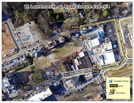West Lawrenceville Street to Close for Upgraded Pedestrian Crosswalk
