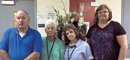 Grayson Post office retirees (L-R) Lyn Bennett, Janice Jones, Pam Howard, and Laurie Hunter.