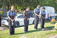 Law enforcement youth pay their respects to fallen hero