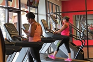 Walking the treadmills at Snap Fitness