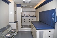 Gwinnett Medical Center’s Care-A-Van is also equipped with a full-service sports medicine treatment room that allows certified athletic trainers to be onsite to diagnose and treat injuries on sidelines all across the community, as well as offer rehabilitative therapies and treatments to help keep athletes at their peak performance.