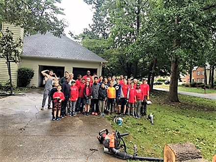 Snellville Boy Scout Troop #506 identified opportunities to help Tropical Storm Irma victims in the Flowers Crossing subdivision on Tuesday, September 12, 2017.