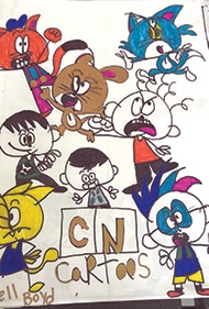 Cartoon Network is one of Terrell’s favorites. Many of his images are drawn based on CN characters.