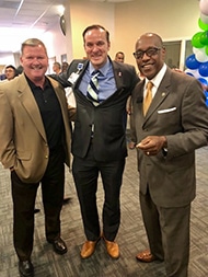 Pictured (Left to Right) Tim Brady, Regional Vice President TriStar and Mid‐America Divisions with HCA, Trent Lind, CEO of Eastside Medical Center, and Melvin Everson, Director of Business & Industry Training at Gwinnett Technical College