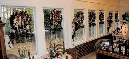 Brenda made wreath’s for each of her six Grandchildren with their photos (clothes) pinned to each wreath. 