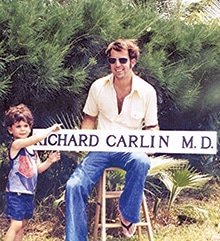 The early years, Dr Richard Carlin with his young son David. 