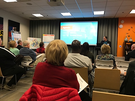 Lawrenceville residents and business owners attend the City of Lawrenceville workshop to discuss the community's vision for the future.