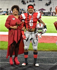 Senior Night at Archer High School Fall, 2015 Michelle Fields-Wilson (mom) and Nick Blakely