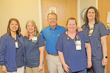 Eastside’s Joint Destination nurses with Fred Funk.