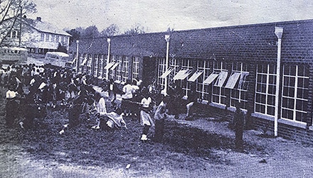 A historic photo of Gwinnett’s segregation era Hooper-Renwick High School located in the City of Lawrenceville. The school operated from 1871 to 1968 as the only Gwinnett County public school for African-Americans. Gwinnett County schools were desegragated in 1968.