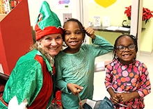 Elf with Rainbow Village Kids, Holidays 2017.