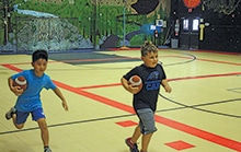 Students are always on the move during P.E. class at Riverside Elementary. They do circuit training, changing from station to station throughout each session.