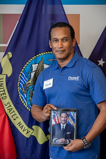 Dream Vacations Operation Vetrepreneur winner and Navy Veteran Christo Robinson. Photo Credit: www.TheLXA.com