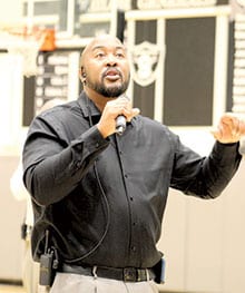 Dr. Robert Frazier motivates students on making good choices.