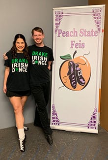 Longtime DRAKE students Isabel Mendoza and Damon Griffin, both 23, will compete at the 29th Peach State Fèis at the Avalon in Alpharetta at the end of May, as well as at the World Championships to be held in Greensboro, N.C.
