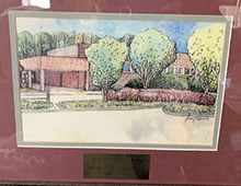 A drawing of Arcado Elementary where Joette Segars worked as the book-keeper.