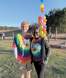 Harper Day and Tia Lamont at the CURE Color Run which they co-or-ganized as members of Dacula High School’s Student Council.
