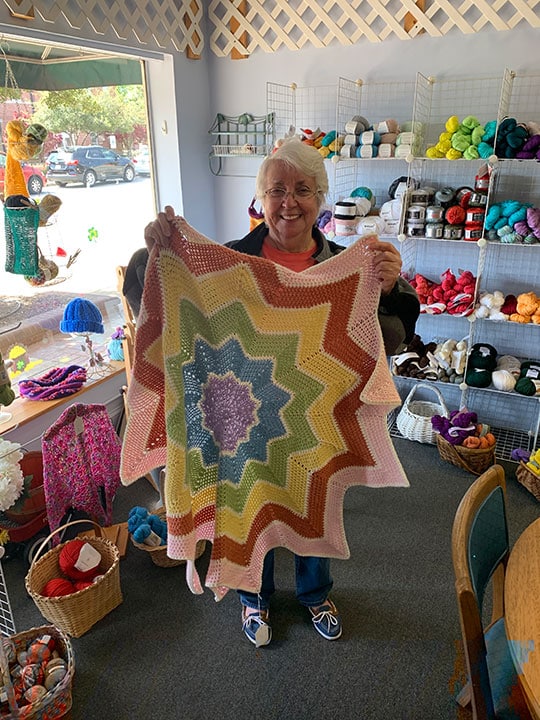 Carol Sigrist, who owned Yarn Garden in Lawrenceville said of her mission over the past 15 years, "It's never changed. I always wanted to keep people happy knitting yarn."