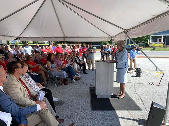 At the Groundbreaking for Lawrenceville's new Performing Arts Center, Mayor Judy Jordan Johnson shared the city’s plans to make the downtown area a place where residents can live in walking distance of arts and entertainment and local restaurants.