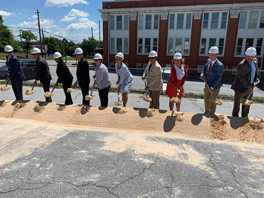 Breaking ground for the new Performing Arts Center in Lawrenceville.