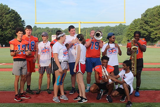 Two teams come together for one goal - The Big Orange Auction. Benefitting Parview's marching band and football programs, the Auction will be held September 14, 2019, in the school cafeteria from 6 to 9 p.m.