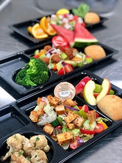 Salads galore are presented at Gwinnett County Public Schools cafeterias.