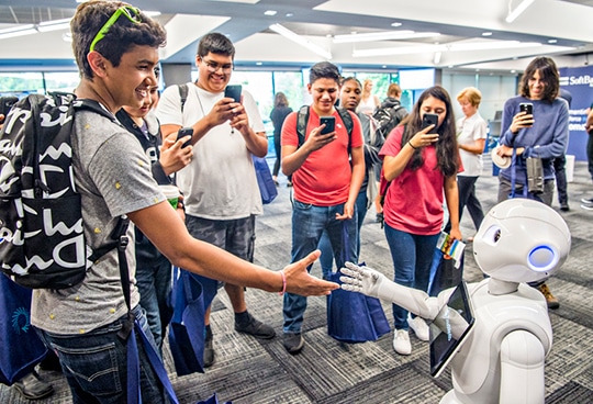 Pepper the Robot charmed guests at the September 11 Curiosity Lab grand opening in Peachtree Corners
