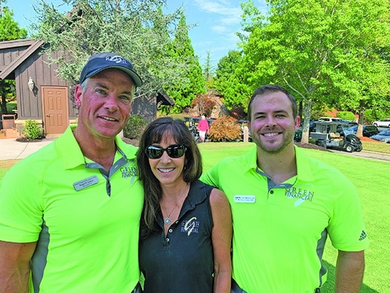 Roger Green, Laura Green, and Michael Green at the 17th annual Green Financial Resources Charity Golf Classic.