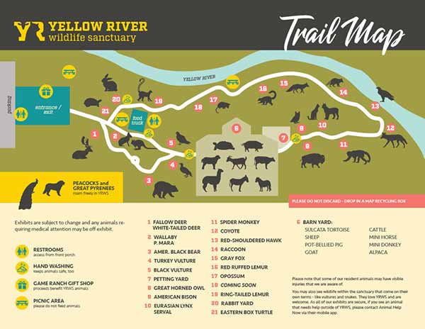 Yellow River Wildlife Santuary Map 600px