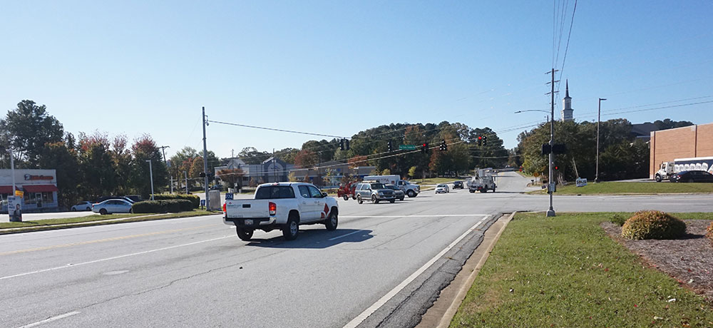 In the Shadow of Stone Mountain, this is the intersection of Five Forks Trickum and Rockbridge Roads, the heart of Mountain Park, where, in 1864, Union Gens. Geary and Garrard and their commands briefly camped out during the Battle of Atlanta.