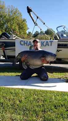 Tim Trone sets Georgia State Record with Blue Catfish on 10/17/20. Photo Credit Clayton & Audra Lynn