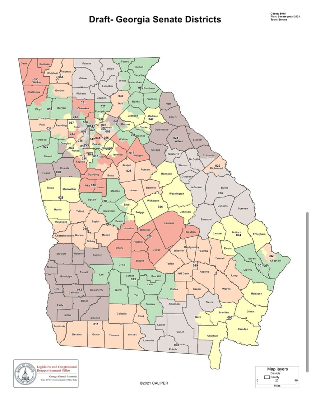 Lt. Governor Geoff Duncan and Senate Majority Caucus Release Draft of Georgia Senate Map