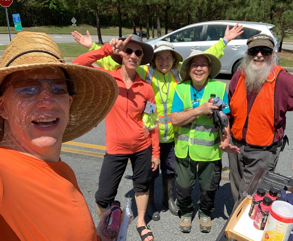 Shown are BBG volunteer members Randy and Amy Baker, Donna, and Gloria and Michael Hallen, who are also Adopt-A-Road citizens.
